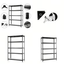 Adjustable 5-Level Heavy-Duty Metal Storage Shelves For Warehouse Kitchen And Closet Organization - Practical Shelf Units 72x47x17 Inches