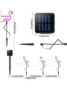3 Piezas/1 Pieza Nuevas Luces de jardín con forma de flamenco alimentadas por energía solar, decoraciones de jardín, imitaciones de animales, luces de estaca LED a prueba de agua para exteriores, decoraciones para exteriores, creando una atmósfera ambiente. Adecuadas para decorar jardines, patios, estanques, porches y patios traseros. Un gran regalo para la familia en Navidad y Acción de Gracias.