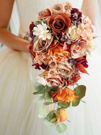 Wedding Bouquets For Bride Bridesmaid, Bridal Bouquets For Wedding Ceremony And Anniversary Valentines Day Decorations, Flowers Bouquet Tossing Bouquet For Ceremony And Anniversary Summer Birthday Gifts Beach Back To School School Supplies Room Decor