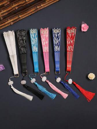 1 Pc White Sakura Pattern Lace Folding Fan With Elegant & Graceful Gold-Plated Frame, Suitable For Daily Use ,Fan Length 22.5cm When Combined,Metallic Flower Pattern Fan Best Gifts Birthday,Gender Neutral Accessories,Home Decor Accents & Accessories(Note: This Product Has Some Minor Imperfections, But These Do Not Affect Its Overall Appearance Or Usability.)