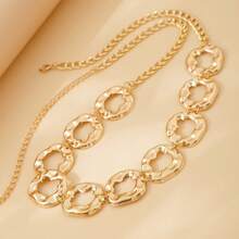 Fashionable Versatile Round Metal Belt Chain - Silver - View 4