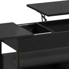 Lift Top Coffee Table, Wood Lifting Table Tea With Storage Shelf, Coffee Tables For Living Room With 2 Drawers And 16 Colors LED Light Strip,106 * 50 * 51.5cm - Black - View 8