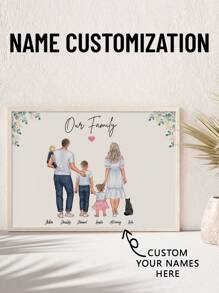 1 pieza Impresión personalizada con diseño de familia Impresión de arte de familia personalizada Regalo personalizado para la familia Nuestra impresión de familia Regalos personalizados para la familia Cumpleaños Graduación