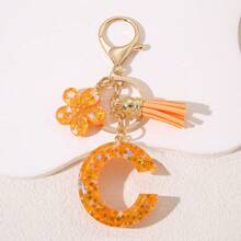 Móc khóa chữ cái hoa sequin sang trọng với tua rua vàng và điểm nhấn lấp lánh - Mặt dây chuyền chữ bằng nhựa dành cho phụ nữ và trẻ em gái - Lý tưởng cho chìa khóa xe, ví, ba lô - Quà tặng hoàn hảo, quà tặng cho phụ nữ | Chi tiết tua rua thanh lịch | Móc cài, móc khóa dễ thương cho bé gái Phụ kiện túi xe hơi Phụ kiện túi đeo chéo phong cách Goth Y2k Phụ kiện dây đeo có ngăn đựng thẻ Phụ kiện túi xe hơi Phụ kiện túi đeo chéo Giáng sinh - Nhiều màu - Xem 2