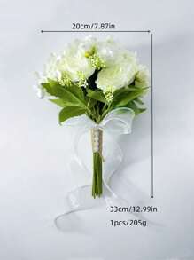 1pc Oversized Bridal Hand Bouquet With Faux Peony Flowers, Wedding Ceremony Decor, Photography Prop