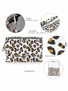 1pc Portable Baby Diaper Changing Pad, Multi-Functional Wet Wipe Pouch, Diaper Bag Accessory, Essential For Newborn Babies - Leopard - View 10