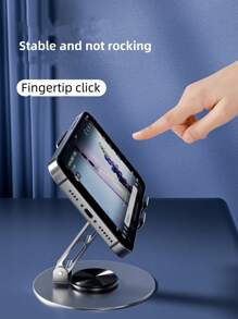 1pc Metal Rotatable & Foldable Phone/Tablet Stand, Suitable For Desktop, Live Streaming, And Video Watching