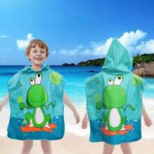 1 件儿童连帽浴巾斗篷，速干吸水长袍斗篷，方便更换，男女通用可爱花卉设计，适合海滩、泳池、度假 - 多色[1件] - 查看 19