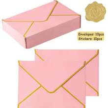 Buste A7 con bordo dorato, misura 5,24 x 7,21 pollici, buste con adesivi dorati per matrimoni, Capodanno, compleanni, San Valentino, biglietti di auguri e inviti per il ritorno a scuola