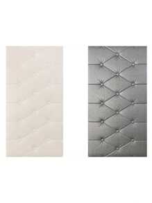 35cm*70cm 3D Embossed Foam Wallpaper With Imitation Leather Grain, Soft And Textured(Thickness 0.4cm/0.16in), Self-Adhesive Foam Wall Sticker, Reusable And Cuttable, Bedroom Decorative Background, Soundproof And Thickened Wall Covering, Bedside Soft Package, Waterproof, Moisture-Proof, Dust-Proof And Collision-Proof Sticker