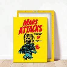 1pc Unframed Canvas Poster, Vintage Art, The Martians Are Coming! Movie Posters, Classic 90s Vintage Wall Movie Art Print Photos, Bedroom Living Room Hallway, Wall Art, Wall Decor, Winter Decor, Room Decor Ideal Gift, Posters, Wall Art, Room Decoration Stuff,Modern, Quotes Gifts Birthday Graduation
