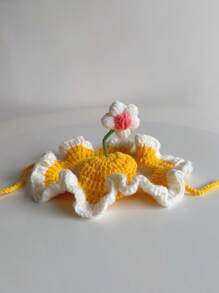 Pet Cat Hat Springfield Flower Cute Headgear Dog Headgear Hand-Woven Decorations