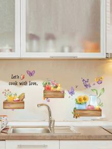 4 piezas de adhesivos decorativos para paredes con gráficos y lemas para decorar la cocina. Decoraciones de primavera para darle a su hogar un nuevo aspecto. Adhesivos decorativos como regalo para cumpleaños, graduación, decoración de habitaciones, decoración del hogar, decoración de baños, decoración de dormitorios, decoración de salas de estar, decoración de la casa, arte para paredes, papel tapiz. - Multicolor - Ver 7