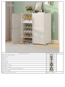 Multi-Tier High Capacity Dust-Proof Storage Shelf, Foldable Shoe Rack For Bedroom, Living Room, And Hallway, Suitable For Home Use