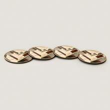 Classic Stone Pattern Coaster Set, Luxury Golden Plating Coaster Set, Premium B Series
