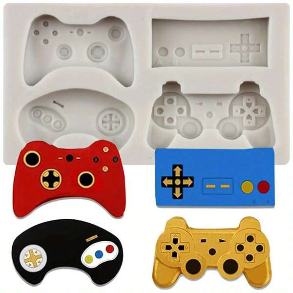 1pc Silicone Resin Casting Mold, Game Controller & Keyboard Shaped, Versatile DIY Candy, Chocolate, Jelly, Clay Craft, Party Cake Decorative Tool