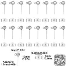 20pcs Stainless Steel Earring Making Kit With Round Beads And Butterfly Earring Backs - DIY Earrings Jewelry Making Set