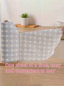1/2 Roll Soft Cleaning Cloth, Disposable Kitchen Paper Towels, Reusable Wet & Dry Wiping Rags, Dishwashing Cloths, Non-Stick Oil Rags, Degreasing Wipes, Household Cleaning Cloths, Drying Cloths, Cleaning Supplies, Checkered Pattern Reusable Kitchen Dishcloths, Disposable Wet & Dry Dual-Use Dishcloths
