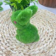 復活節泡沫植絨兔子居家客廳廚房氛圍裝扮裝飾節日用品 - 綠色 - 查看 5