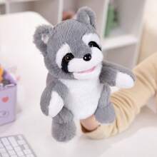 Juguete de peluche suave y lavable de 25 cm/9.84 pulgadas con forma de animales de la jungla, títere de mano para el juego de roles de niños con león, canguro, elefante, jirafa, cerdo, mono, con boca abierta como accesorios de actuación, muñeco de peluche que ofrece a los niños un gran títere de dedo