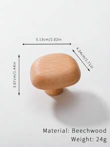 2 peças Puxadores de Gaveta de Madeira Natural com Orifício Único, Formas de Desenho Animado, Decoração de Armário/Guarda-roupa/Quarto de Crianças