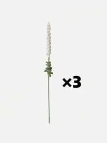1件/3件/5件 精緻鉤編手工編織羊毛薰衣草花（淡白色）－15.8英吋逼真花束，適合日、母親節、教師節、生日禮物、畢業典禮、婚禮 - 乳白色 - 查看 8