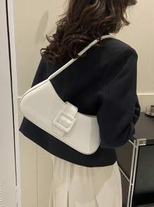 2025 New Cross-Border Chic Fashion Letter Handbag For Women, Minimalist Underarm Bag, French Niche Elegant Crescent Shoulder Bag