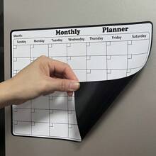 1 Pc Black/Color Simple And Adhesive Magnetic Fridge Calendar, Fridge Accessories, Fridge Stickers, Memo Board, Monthly Planner, Weekly Planner, Daily Schedule, Calendar, To Do List (28cm X 21cm)