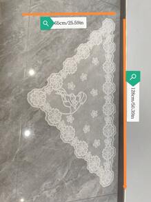 1 pezzo di tessuto con pizzo color avorio, dimensioni 128cm*65cm, adatto per cappelli, elementi decorativi, paralumi, tovaglie, gonne per abiti, accessori per capi di abbigliamento