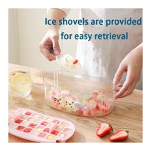 1 Pc Double Layer Ice Cube Mold Tray, Ice Maker Tool With Pressing Ice Cube Rack, Reusable Ice Cube Trays With Lid For Home Use, Includes 1 Ice Scoop