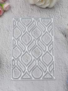 1pc Square Background With Wavy Style Cutting Mold Handmade DIY Cutting Mold Scrapbook Background Decoration Embossed Template Can Be Used For Photo Album Holiday Card Making - Silver - View 8