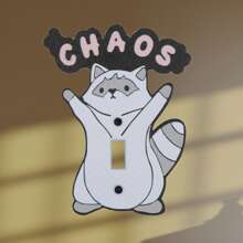 1 件可爱浣熊设计灯开关面板，俏皮风格点亮家居空间，安全材质，实用美观，优质生活选择