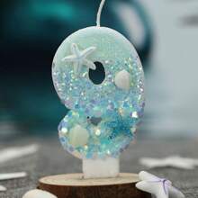 1pc Ocean Beach Starfish Theme Creative Number 0-9 Candle, Suitable For Birthday Party Cake Decoration, Atmosphere Creation, Birthday Baking Plug-In, Suitable For Wedding Anniversary Party Celebration, Children Adult Gift, Graduation Ceremony Gift - Ocean Beach Starfish - View 10