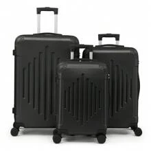 3 Piece Travel Suitcase With Corner Protectors, 20/24/28 Inch, Durable Hard Shell, 360 Degree Spinner Wheels, Multifunctional, Large Capacity, Lightweight, Fashionable Multicolor - 3 in 1黑色 - 查看 3