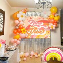 ROARING GOOD TIME RGT 78 PCs Vibe Party Decoration Backdrop  Vibe Birthday Decoration  Vibe Balloons Daisy Groovy Hippie Boho Party Favors