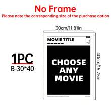 1张定制电影海报 - 电影墙饰，影院胶片印刷帆布画，极简主义电影海报，可选任何电影，卧室墙面艺术，可选画框，慢生活 - 彩色 - 查看 12