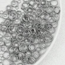 300pcs 5-12mm Stainless Steel Split Ring Connectors, Jewelry Making Accessories