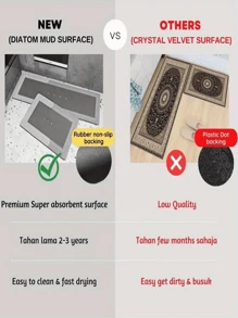 Modern Minimalist Kitchen Floor Mat, Absorbent Quick Dry Diatomaceous Earth Mat, Long Entrance Doormat, Slip Resistant - Light Grey - View 10