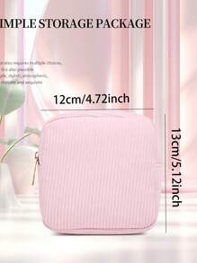 1pc Pink Sanitary Napkin Storage Bag, Portable Storage Bag, Large Capacity, Simple Style, Used To Store Sanitary Napkins, Panty Liners And Tampons, A Necessity For Girls, A Good Choice For Going Out.(L1 Stripe Series Makeup Bag Travel School Supplies Travel Essentials Make Up Bag Holiday Essentials Cosmetic Bag Makeup Bags Makeup Pouch Makeup Organizer Holiday Winter 2024 Make Up Organizer Makeup Storage