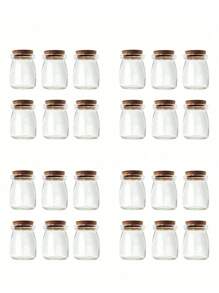 100ml小布丁瓶耐高温酸奶瓶带盖软木梅森瓶慕斯杯幸运星梅森罐迷你玻璃许愿瓶1件3件 - 彩色 - 查看 5