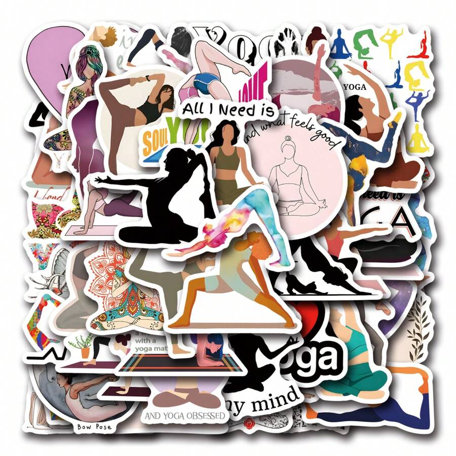55PCS Sports Yoga Stickers Aesthetic Vinyl Stickers High Quality Stickers Decals Scrapbook,Journaling,Laptop,Bumper,Skateboard,Water Bottles,Computer,Phone Stickers Can Bring A Lot Of Fun To Your Life,The Perfect Gift For Adults