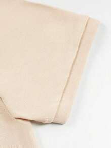 Men's Solid Color POLO Shirt, Casual Everyday Wear - Apricot - View 4