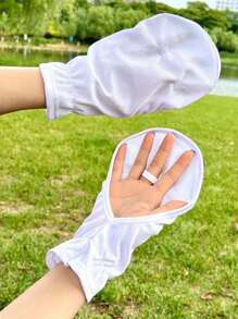 1 双女士短款防紫外线驾驶和骑行手套，宽松加大码，适合 50 公斤以上成人，夏季防晒手套，透气露指设计，轻便，非全指，骑行时可能会鼓起 - 彩色 - 查看 7