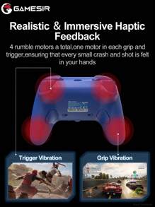 Gamesir G7 Se Gamepads Compatible With Xbox Controller Licensed By Microsoft Controle PC Hall Effect Sticks And Triggers Game Joysticks Compatible With Xbox Series X/S Compatible With Xbox One X/S Windows 10 11 Steam 4 Rumble Motors 2 Mappable Back Buttons And 2 Quick Latches - Blue - View 4