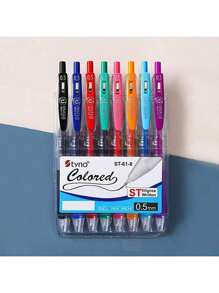 8pcs Mixed Color Gel Pen, Simple Portable Gel Rollerball Pen For Office, School, Student Back To School - Multicolor - View 11