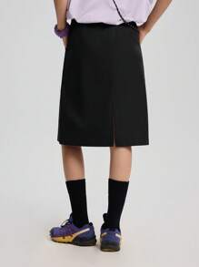 TECTOP 1pc Women's Outdoor Cargo Skirt With Detachable Pouch, Slimming Mid-Length Casual Sports Straight Skirt, Spring/Summer