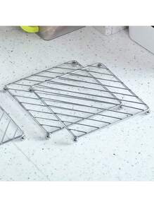 Square Trivet, Heat-Resistant Kitchen Table Mat, Coaster, Placemat Christmas Gift - Silver - View 4