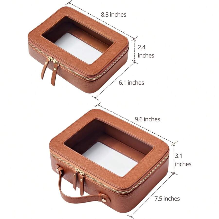 Clear Makeup Bag Travel Cosmetic Case Transparent Toiletry Bag With Zipper, Portable Make Up Organizer Traveling Compact Car Bag For Essentials