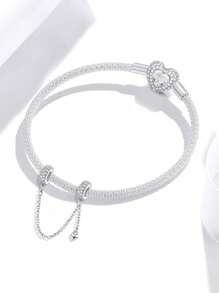 1 pieza Elegante colgante de cadena, adecuado para pulseras y brazaletes de mujer, para hacer joyas DIY, regalo de cita, joyería femenina delicada - Cadena de seguridad Love Flash - Ver 5