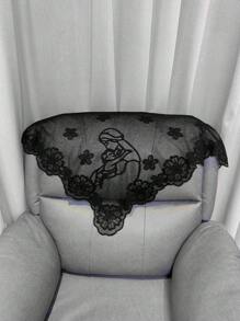 1 pezzo di pizzo nero di dimensioni 128cm*65cm, accessorio per abbigliamento, decorazione per cappelli, paralumi, tovaglie, vestiti, gonne